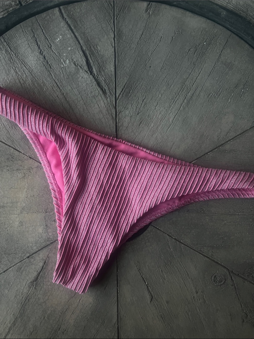 Juniors medium Full Tilt Ribbed Pink Bikini Bottoms